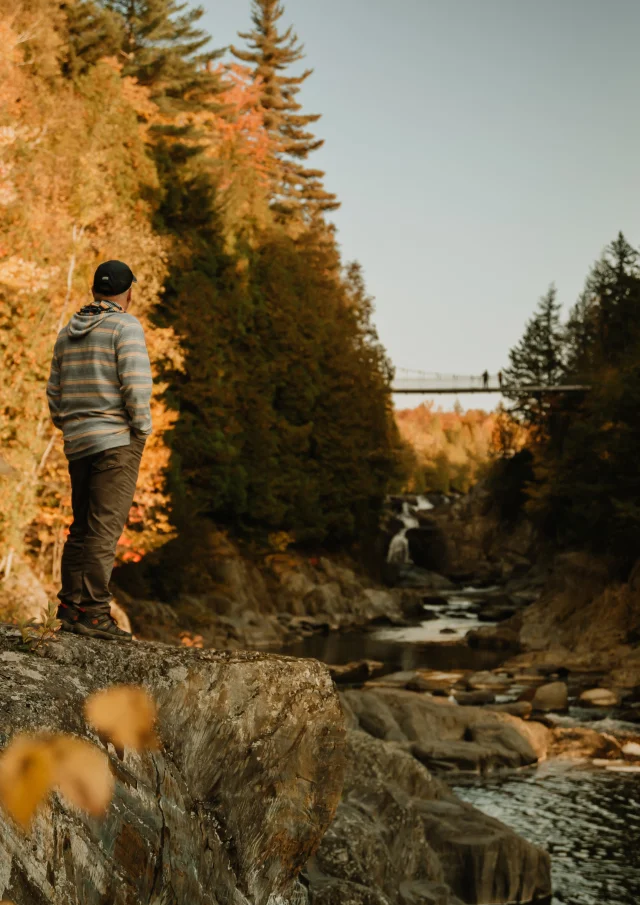Enjoying the fall scenery at Parc de la Chute Ste-Agathe