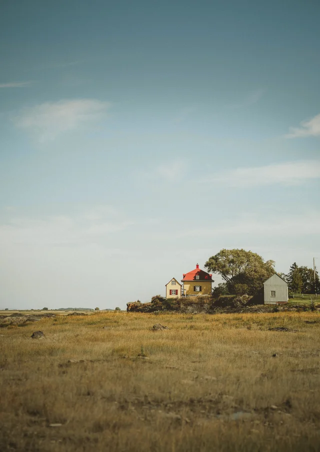 Des maison colorées à l'Isle-aux-Grues