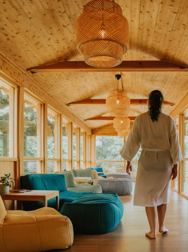 Un pavillon de détente adjacent au Café Sento du Sento Spa à Lévis