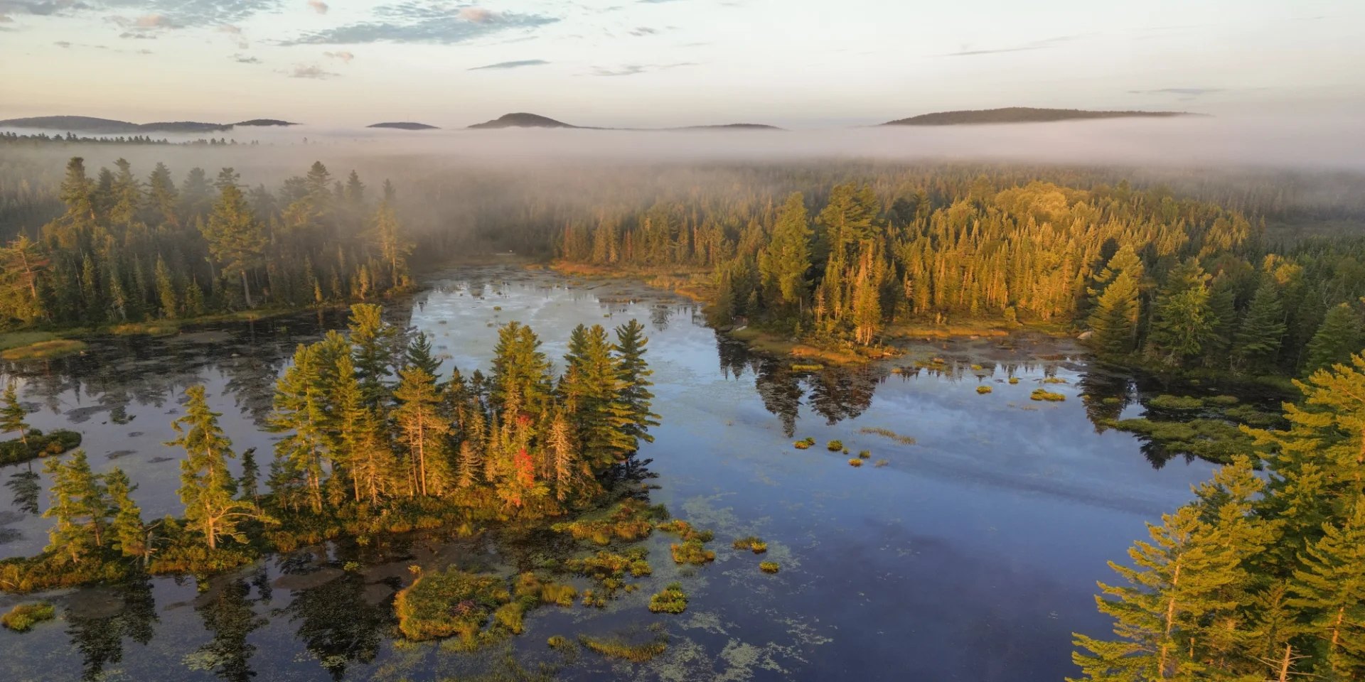 Vue aérienne du Parc national de Frontenac de Saint-Daniel