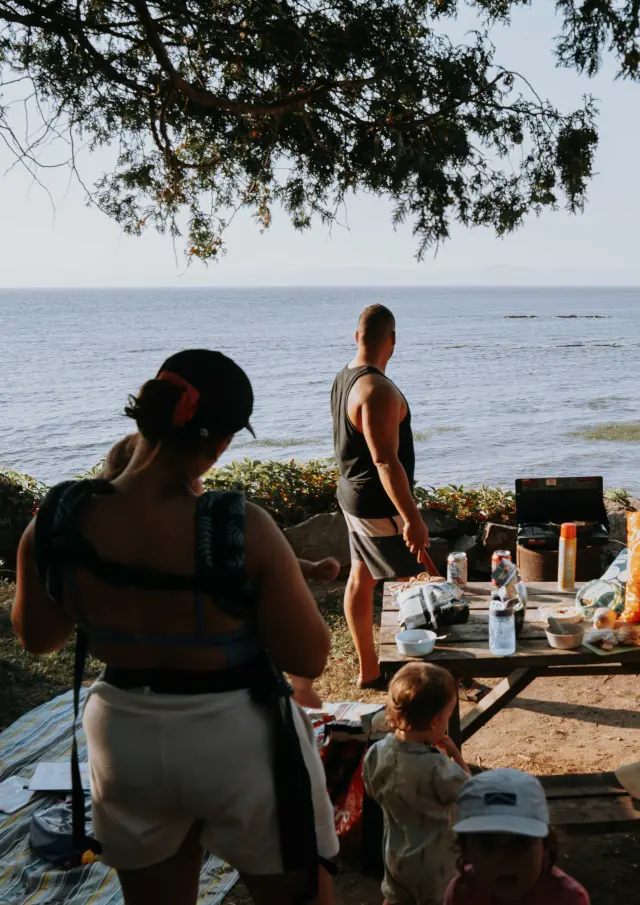 Souper en camping au Camping et chalets de la Demi-Lieue à Saint-Jean-Port-Joli